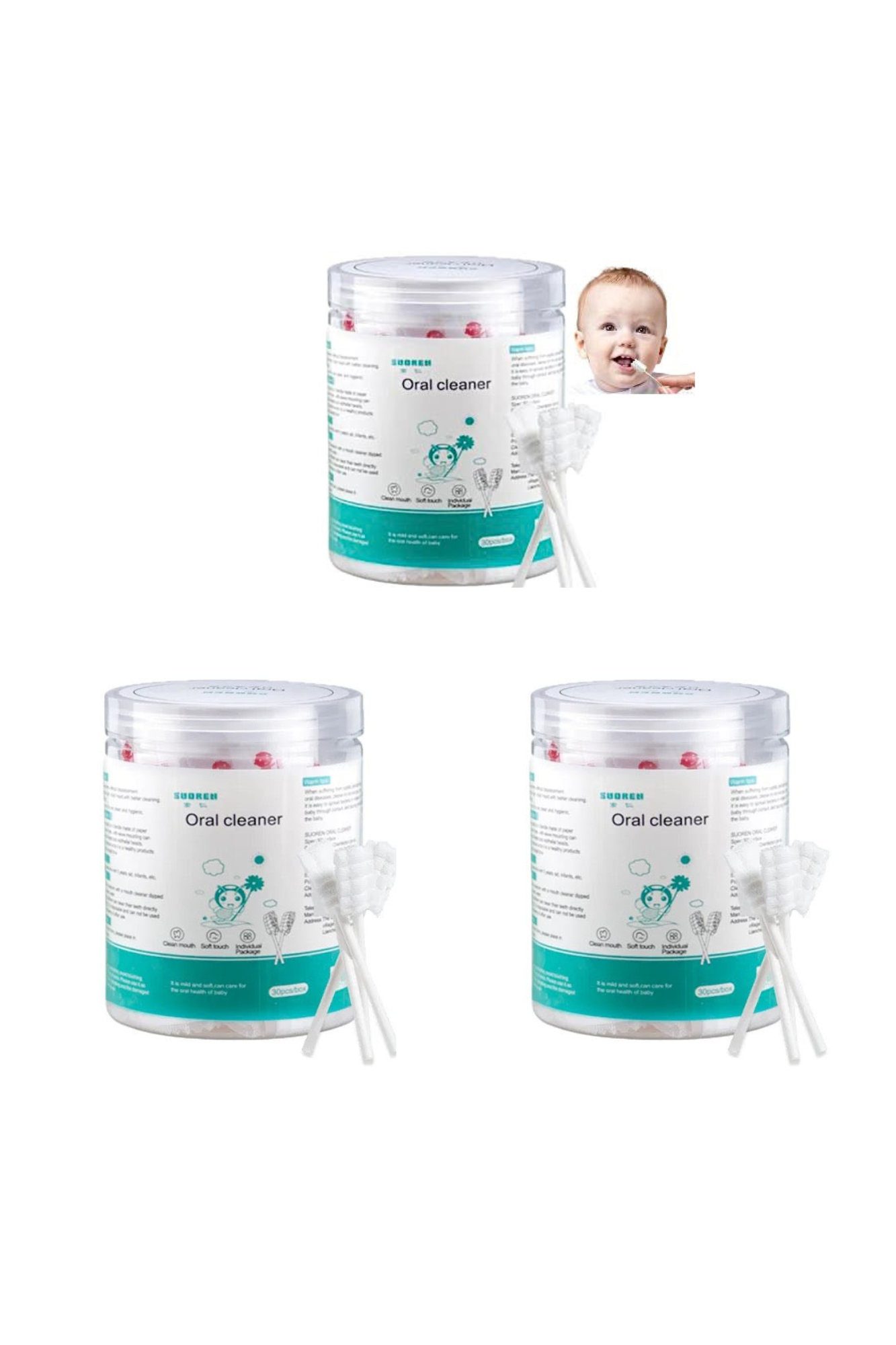 Set 3 cutii betisoare pentru ingrijirea orala “Baby Oral Cleaner”