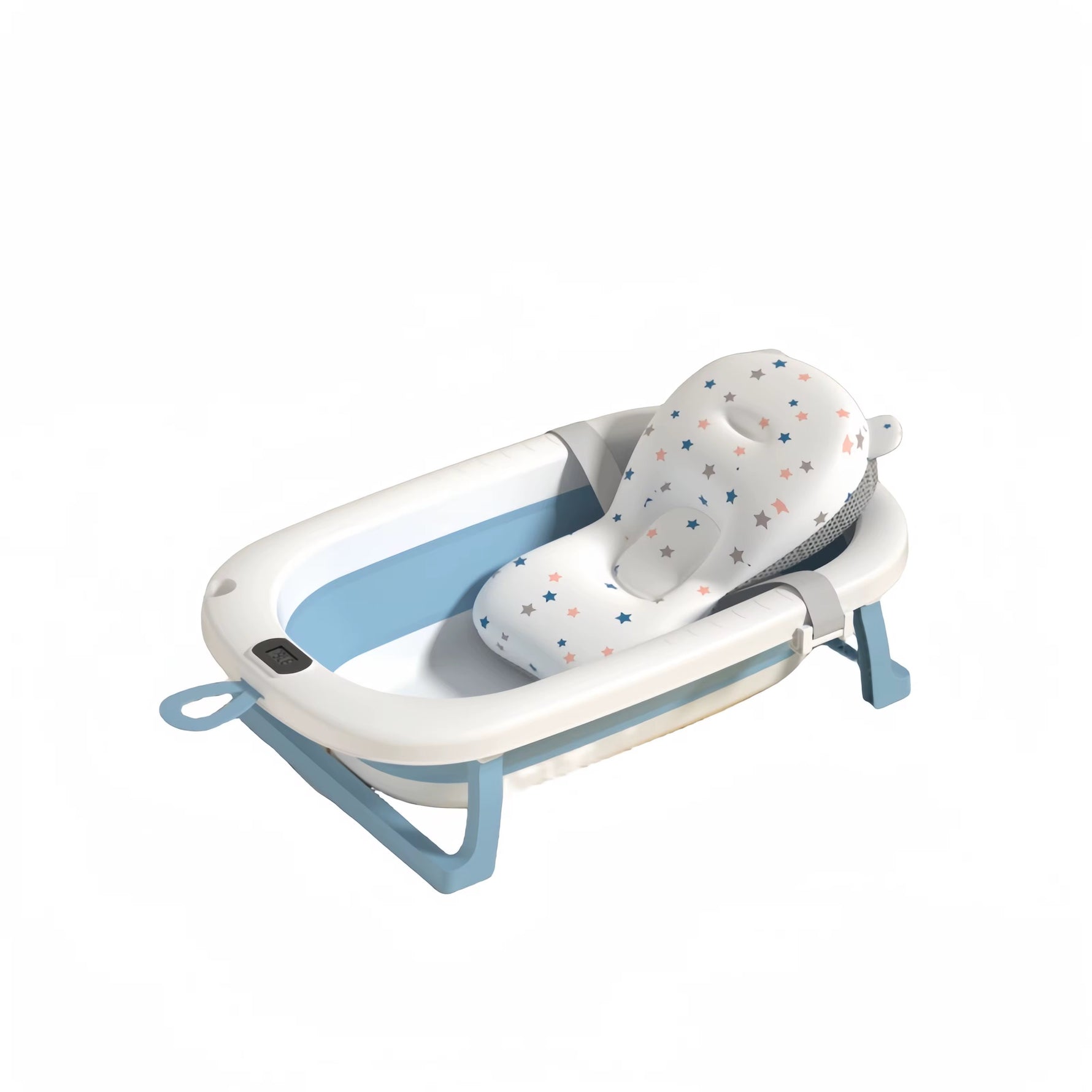 Cadă pliabilă pentru bebeluși cu suport ergonomic și perniță moale - bebiti.ro